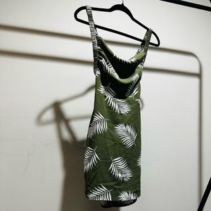 Short Green Floral Print Dress